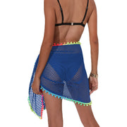 Multicolored Tassel Patchwork Beach Bikini Blouse