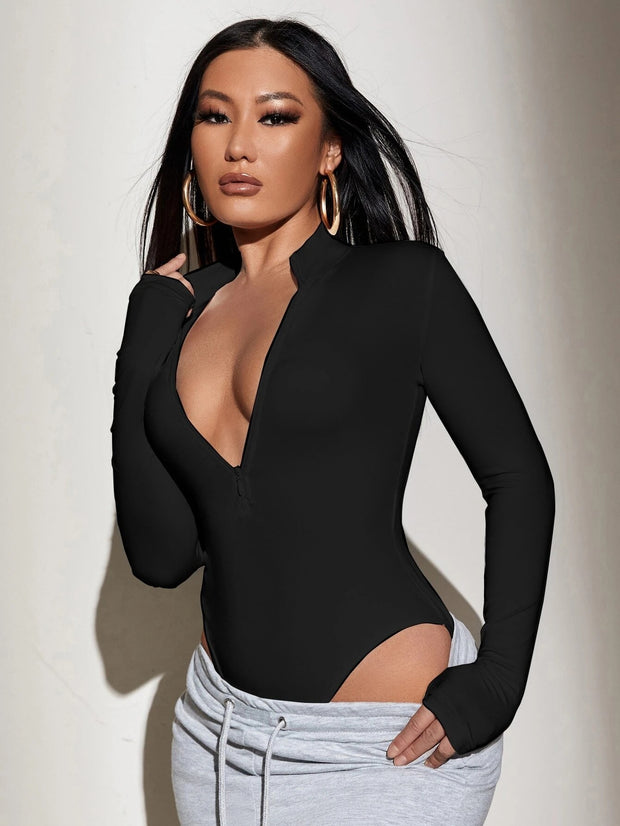 Sexy V-neck Tight Seamless Elastic Jumpsuit