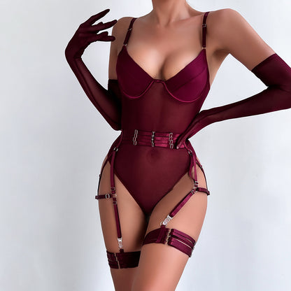 Red Strap Sexy Suit