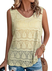 Sexy V-neck Knitted Hollow Vest