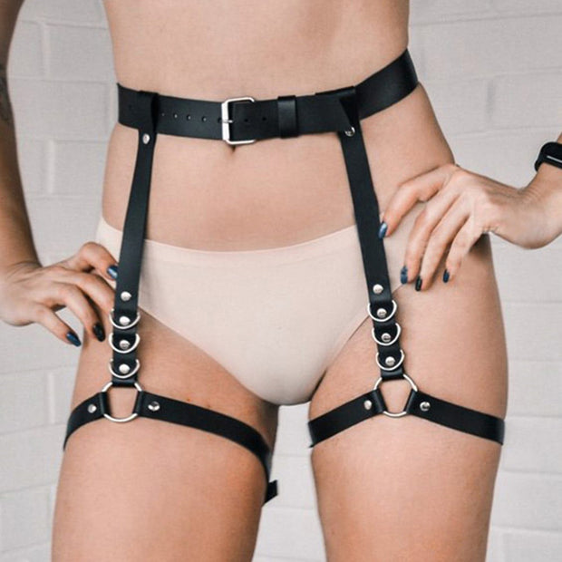 Punk Thigh Belt Leather Waist Chain Garter