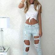 Simple Short Sleeve Bow Tie Midriff-Baring Top