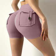 Pantalon de yoga taille haute extensible avec boutons de levage des hanches