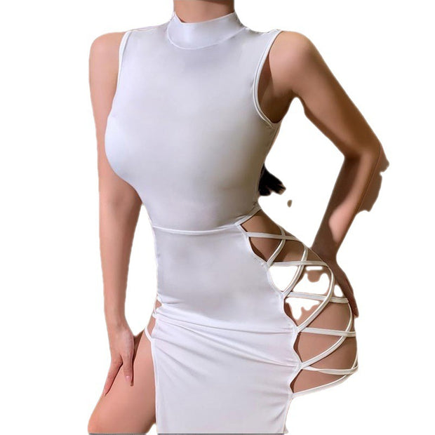 Sexy Vest Strap High Slit Long Dress