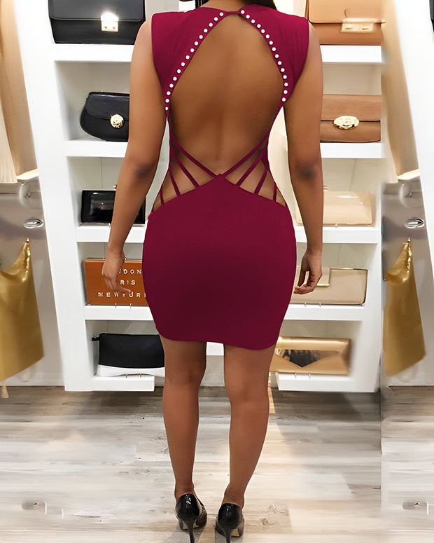 Sexy Backless Pearl Dress