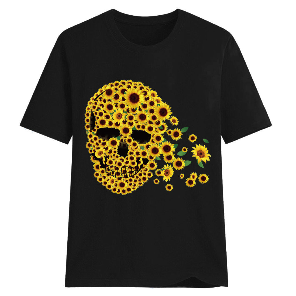 Sunflower Graffiti Printed Short Sleeve T-shirt