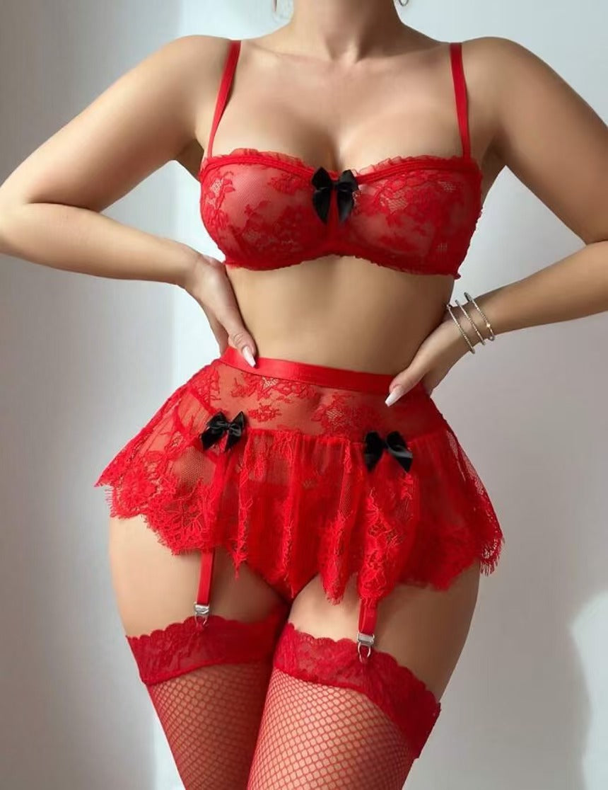 Light Lace No Steel Ring Bra Set