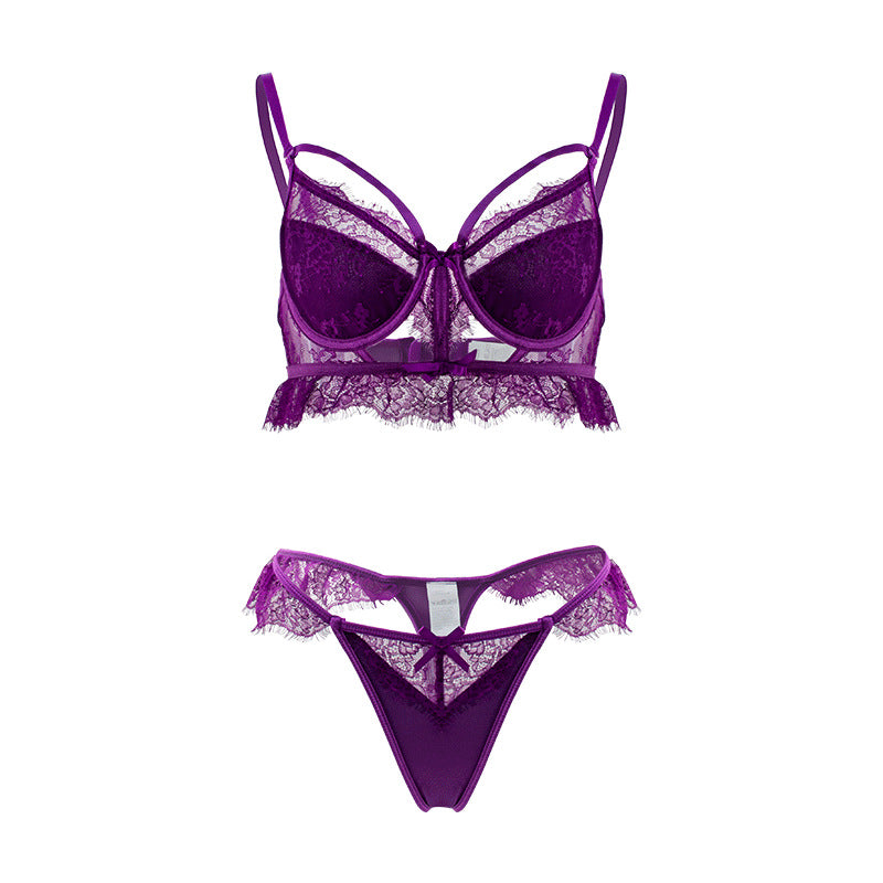 Sexy Lace Transparent Tempting Bra Two-Piece Suit