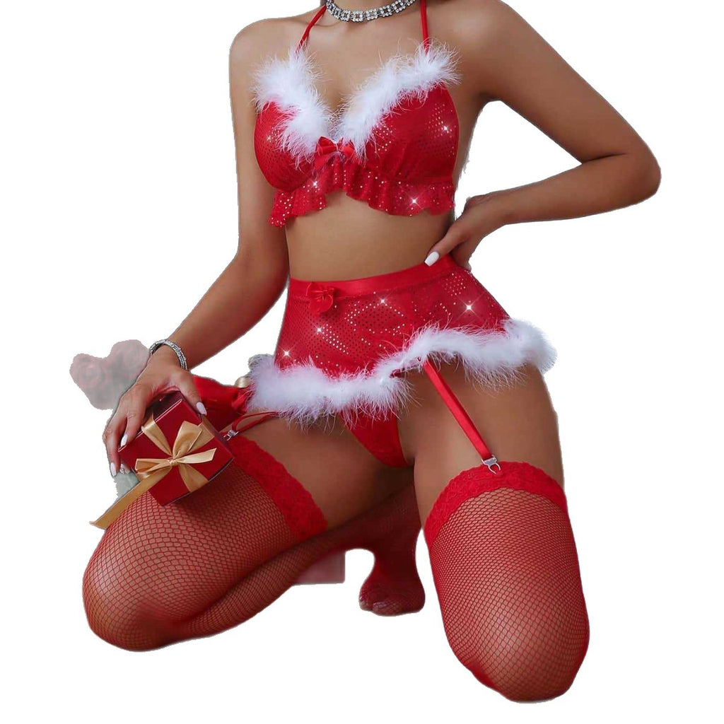 Christmas Sexy Bra 4-Piece Set