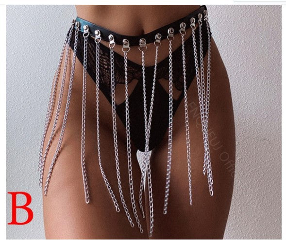 Sexy Pu Metal Chain Body Chains