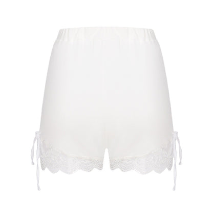 Damen-Shorts mit Patchwork-Muster und Spitze