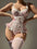 Lace Steel Ring Push up with Garter Sexy Lingerie Set