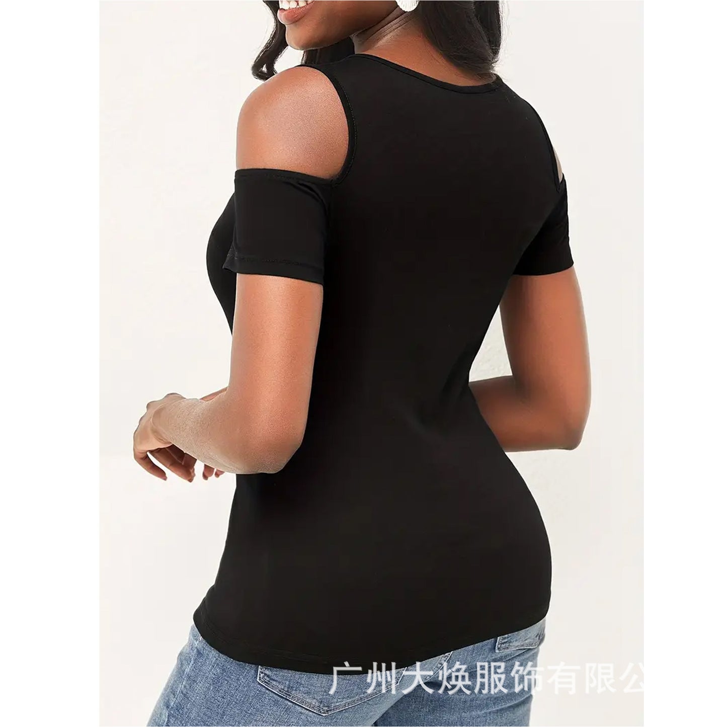 Sexy Three-Color Polo Skull off-the-Shoulder Tops