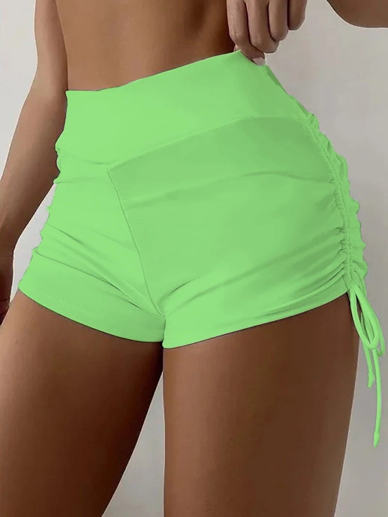 Yoga-Shorts mit seitlichem Kordelzug 