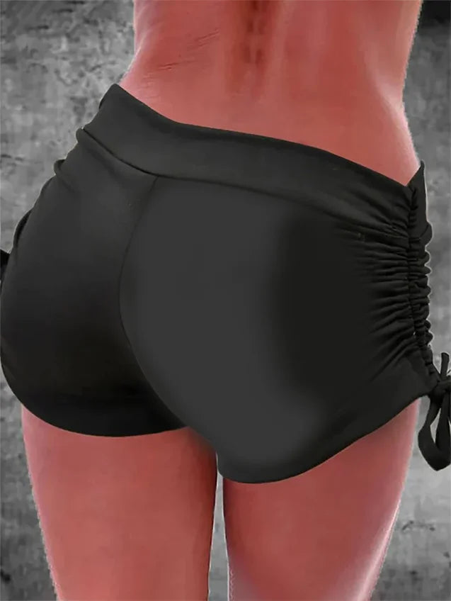 Yoga-Shorts mit seitlichem Kordelzug 