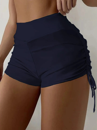 Yoga-Shorts mit seitlichem Kordelzug 