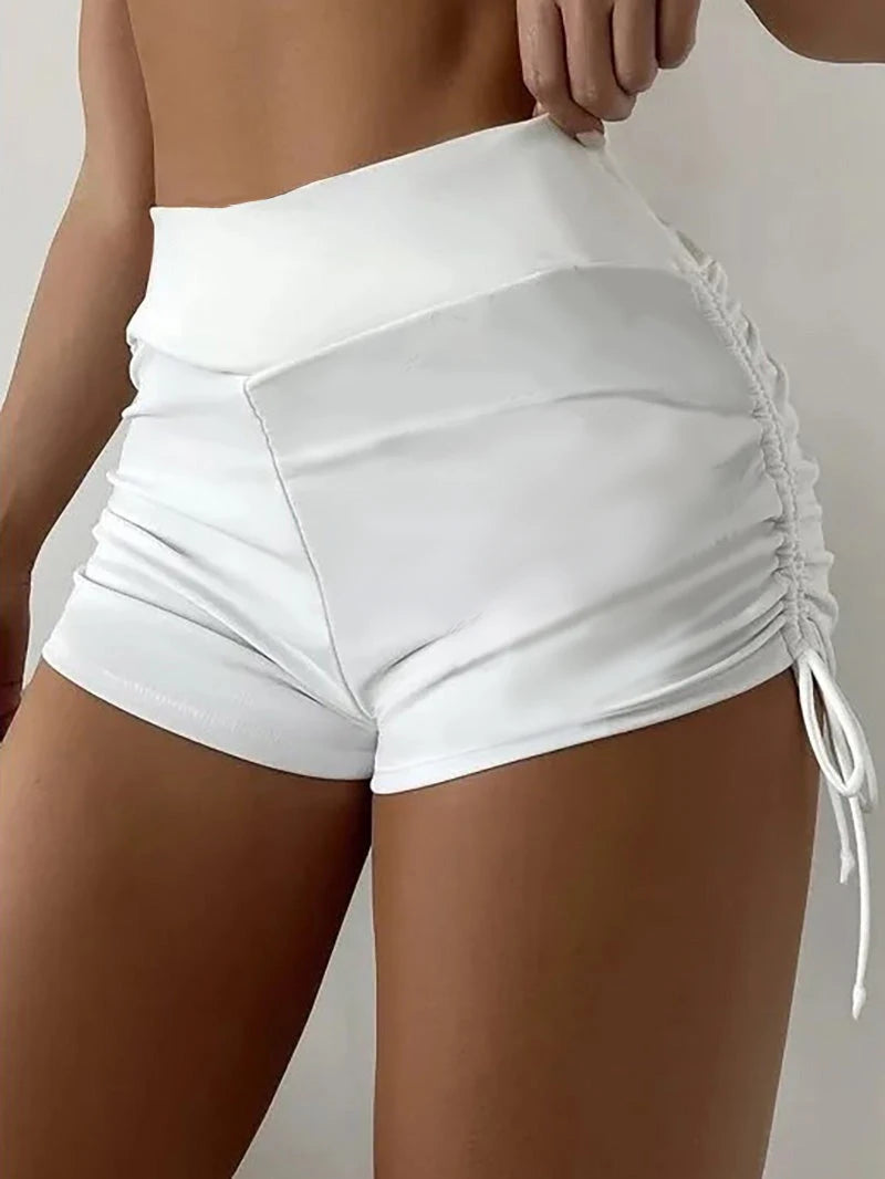 Yoga-Shorts mit seitlichem Kordelzug 