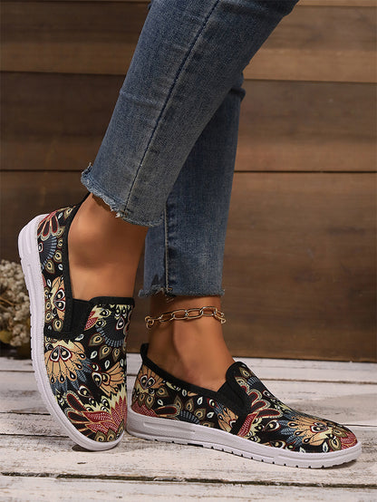 Halloween Women's Skull Graffiti Printing Casual Shoes