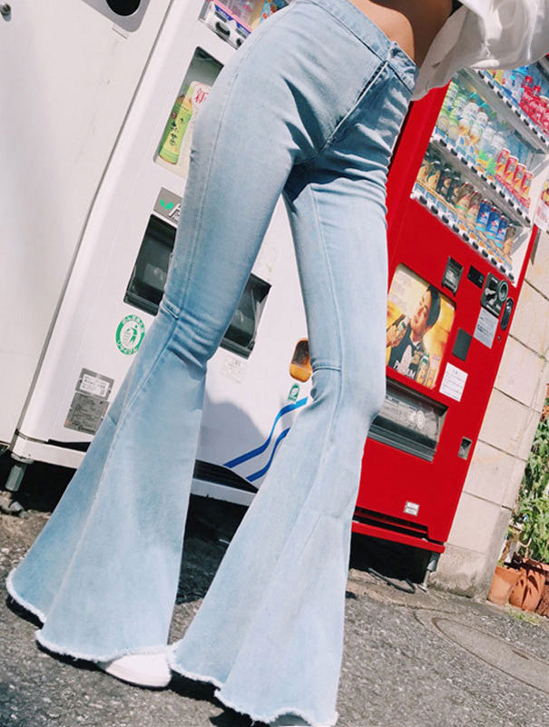 Slim sexy high-rise big flared jeans