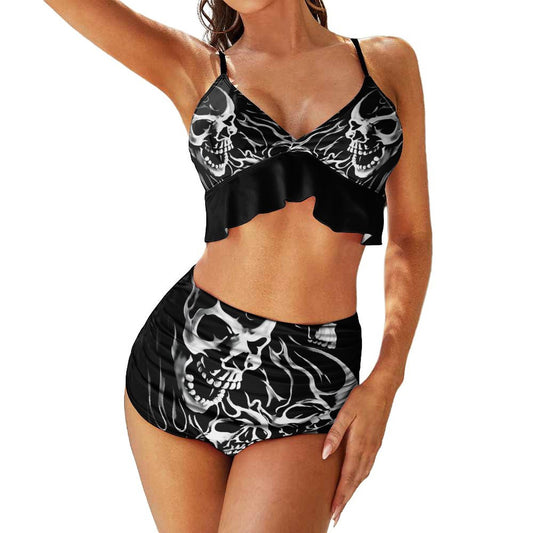 Retro Horror Skull Bikini Swimsuit Set