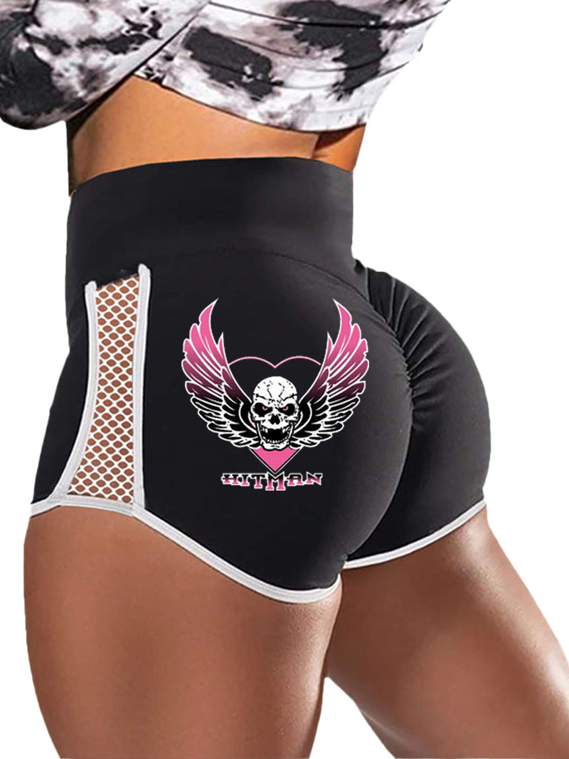 Gothic Wings Rose Hit Man Print Sports Shorts