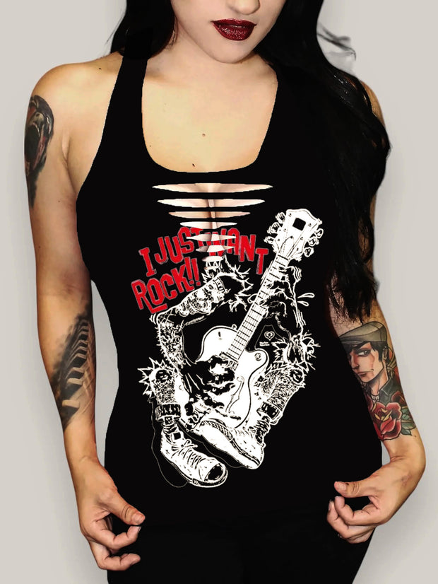 Rock and Roll Printed Sexy Vest