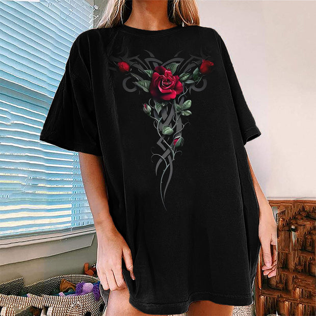 Thorn Rose Printed Short-Sleeve T-shirt