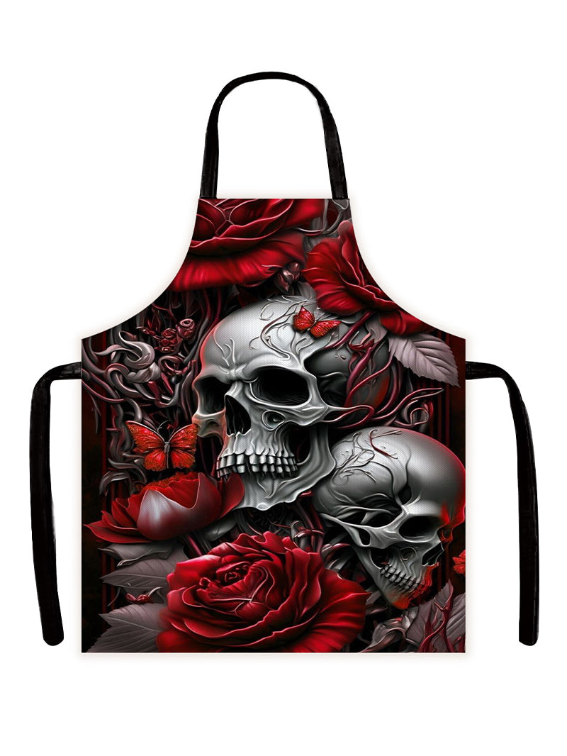 Halloween Gothic Style Horror Skull Apron Kitchen Overclothes