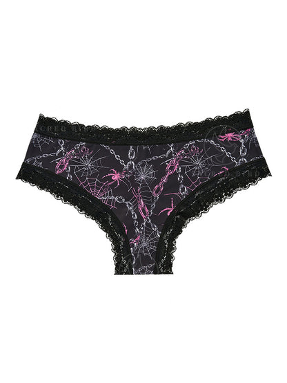 Halloween Sexy Lace Stitching Ice Silk Thin Panties