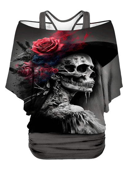 Halloween Women's Skull 3D Digital Printing Vest Top