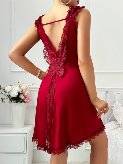 Sexy Lace Sling Back Butterfly Dress Nightdress