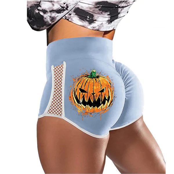 Halloween Ink Fierce Pumpkin Low-Rise Track Shorts