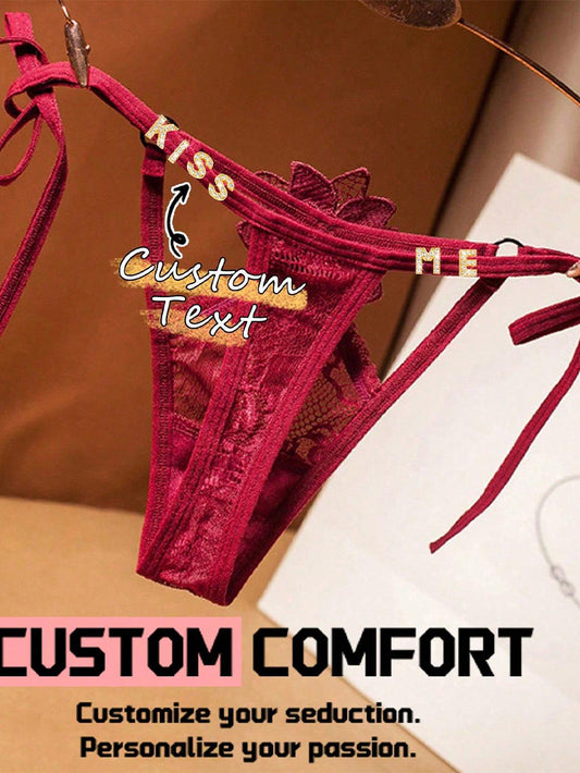 Lace Flower Strap Underwear Custom