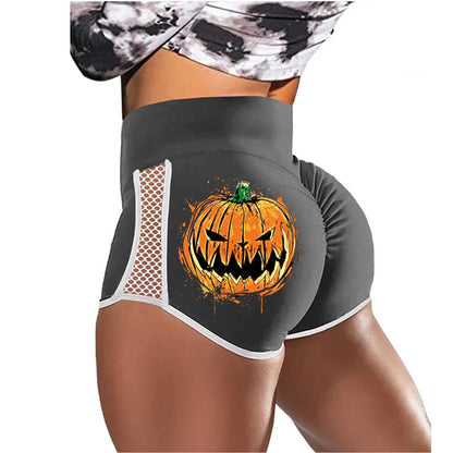 Halloween Ink Fierce Pumpkin Low-Rise Track Shorts