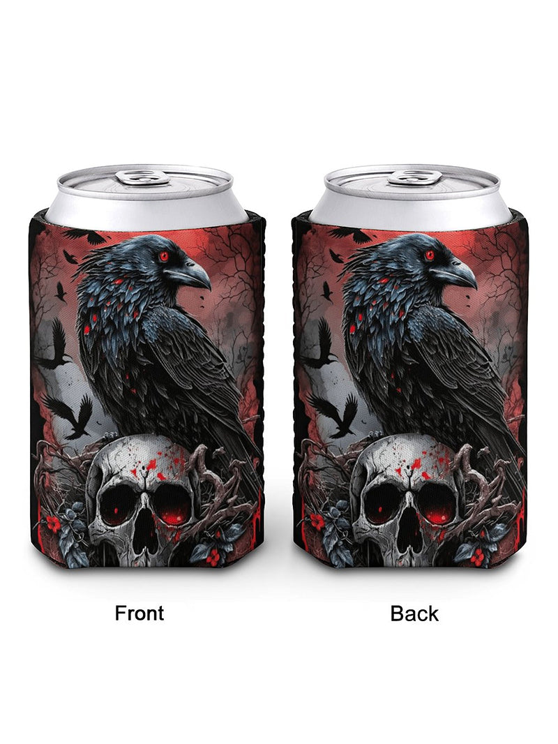 Fashion Gothic Night Skull Crow Printed Cup Cover