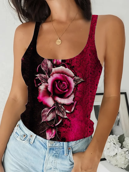 Roses Printed Sexy Vest