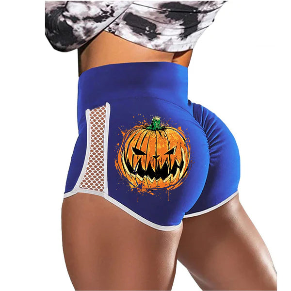 Halloween Ink Fierce Pumpkin Low-Rise Track Shorts