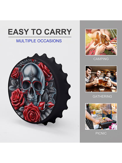 Skull Printing Multifunctional Refrigerator Magnetic Bottle Opener