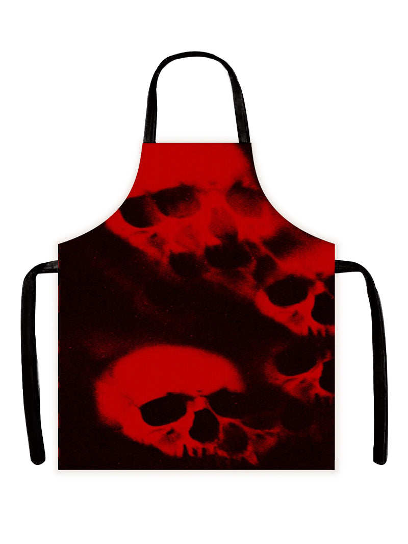 Halloween Gothic Style Horror Skull Apron Kitchen Overclothes