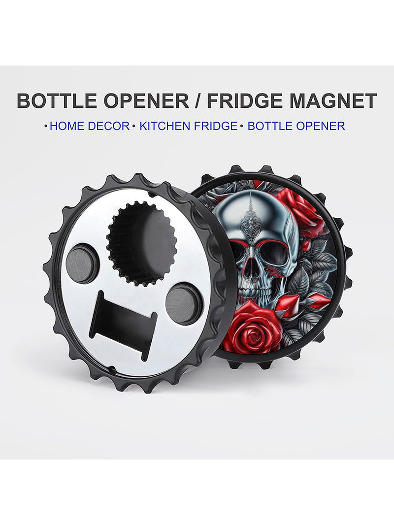 Skull Printing Multifunctional Refrigerator Magnetic Bottle Opener