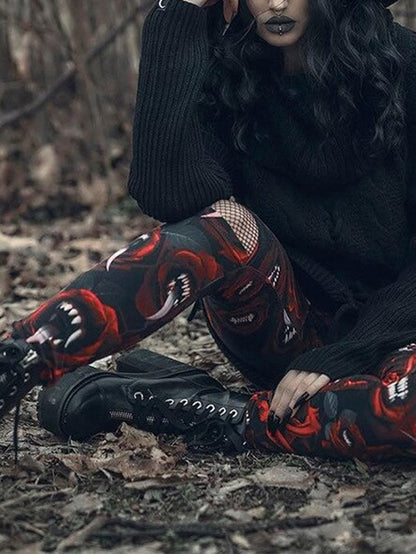 Sexy Rock Cannibal Rose Printed Leggings