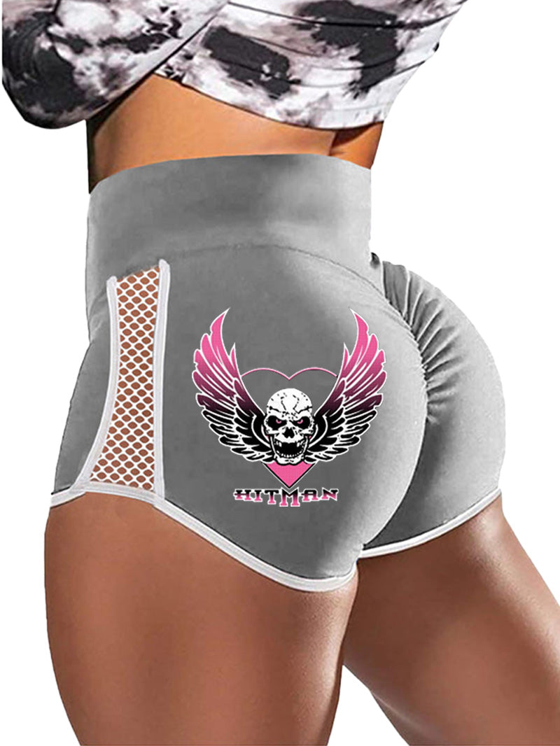 Gothic Wings Rose Hit Man Print Sports Shorts