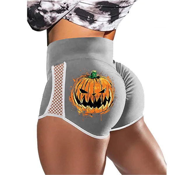 Halloween Ink Fierce Pumpkin Low-Rise Track Shorts