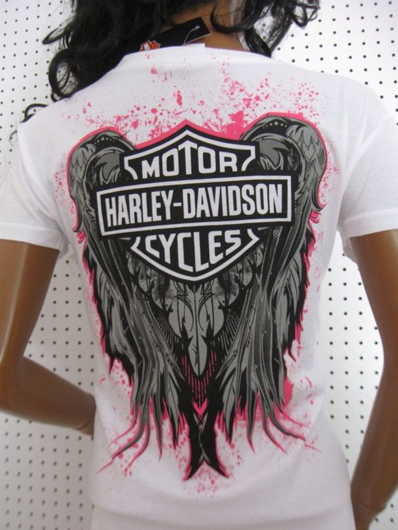 Kurzärmliges T-Shirt mit Harley-Davidson Wings-Aufdruck 