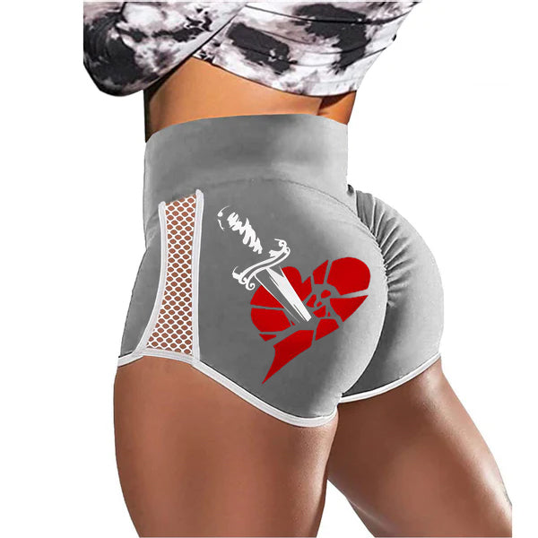 A Sword Broken Heart Low-Rise Track Shorts