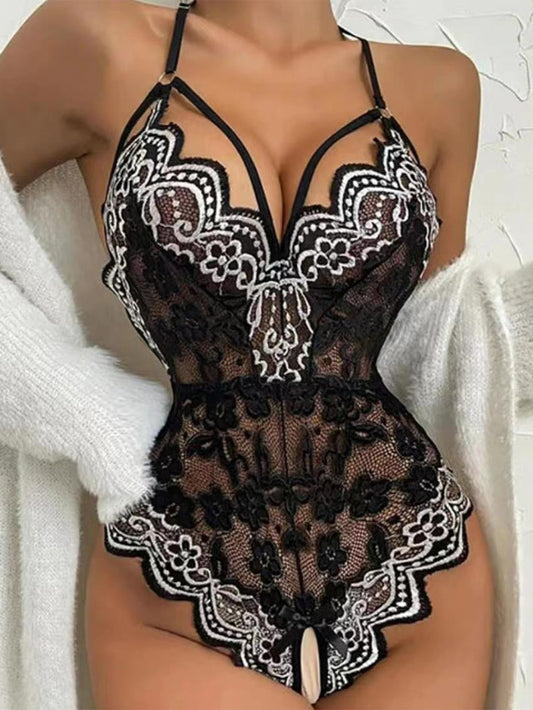 Sexy Lace See-through Underwear Jumpsuit