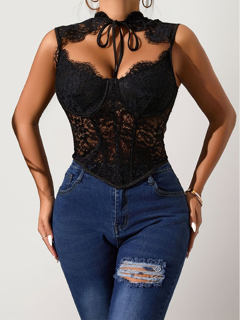 Sexy Lace Stitching Bandeau Tube Top Camisole