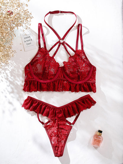 Lace Halter Sexy Lingerie Set