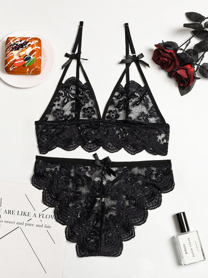 Sexy Lace Sling Bow Underwear Suit