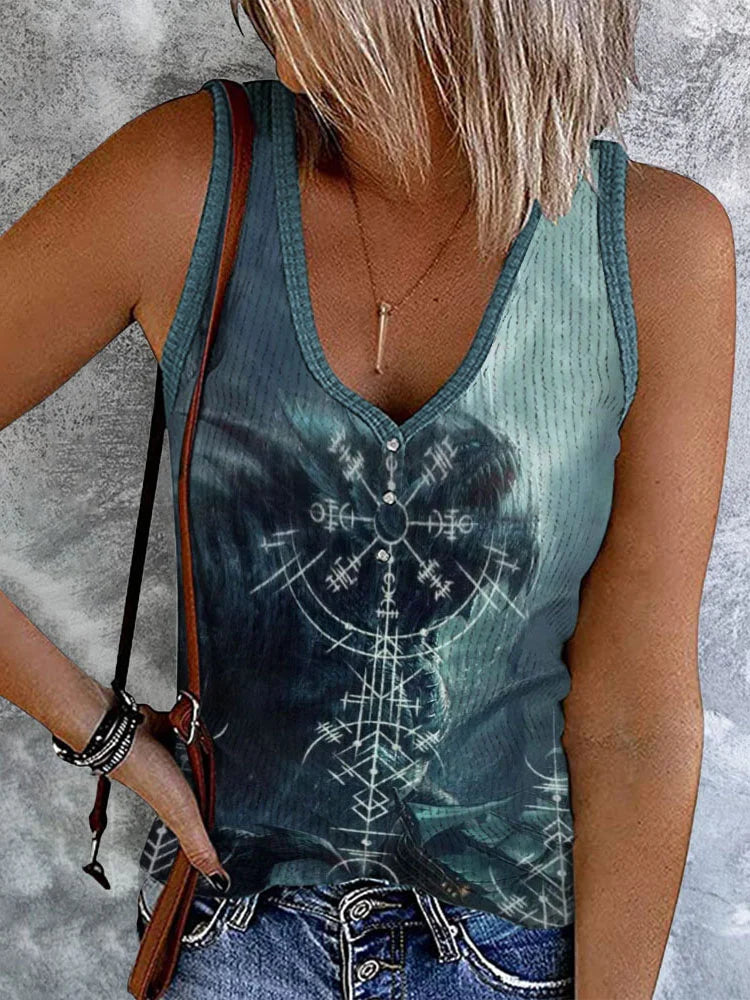 Viking Compass Underwater Monster Printed Vest